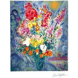 Marc Chagall Bouquet Signed S/n Lithograph Ltd Ed W/COA