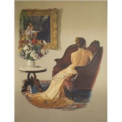 Douglas Hofmann Signed Nude Art Print -Woman in Chair