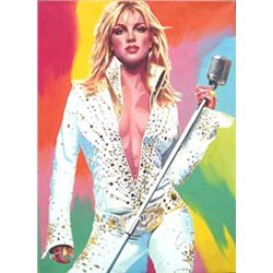 Splendid HAND SIGNED Steve Kaufman Britney Spears