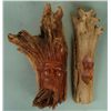 Image 1 : 2 Pete Cobb Hand Carved Tree Trunk Sculptures Faces