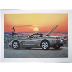 Scott Jacobs Endless Summer Corvette Car Surf Art Print