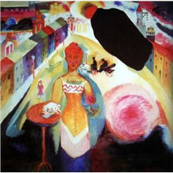 Kandinsky Modern Art Print Lady In Moscow