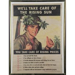 ORIGINAL WWII PACIFIC THEATRE POSTER FRAMED
