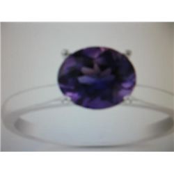 Genuine Amethyst 2.0 ctw. Solitaire 14 ct. Ring.