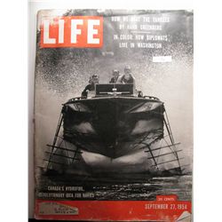 SEPTEMBER 1954 LIFE MAGAZINE ; NEW YORK YANKEES CANADA HYDROFOIL SPEED BOATS