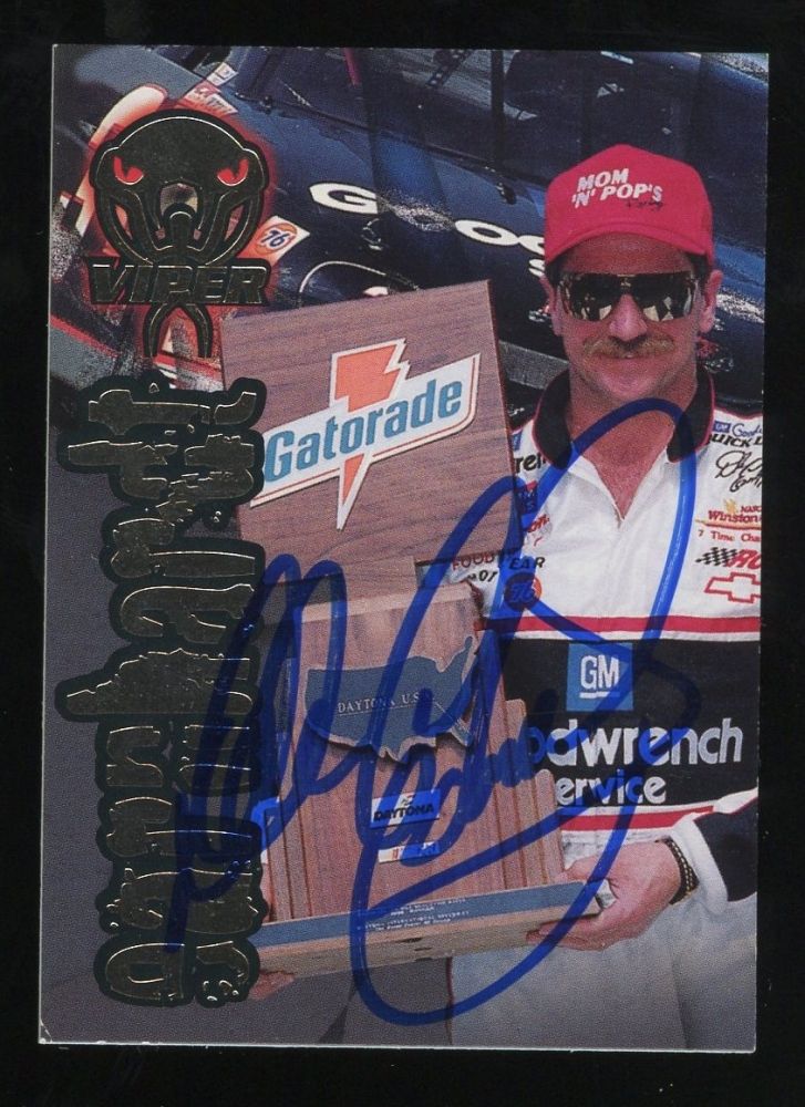Dale Earnhardt Sr. Signed NASCAR Trading Card (GA COA)