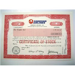 Simmons Airlines, Inc., Specimen Stock.