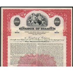 Kingdom of Belgium Specimen Bond.