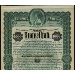 State of Utah Specimen Bond.