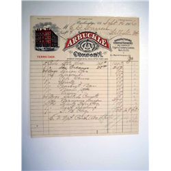 Arbuckle Co, 1906, Invoice.