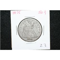 1875 Seated Liberty Half Dollar