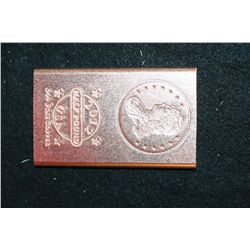 2012 "Liberty Bust" Copper Ingot; .999 Fine Copper Half Pound