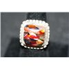 Sterling Silver Ring W/Square Marbled Gemstone