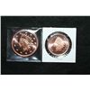 Image 1 : Copper Round; .999 Fine Copper 1/2 Oz. & Copper Round; .999 Fine Copper 1 Oz.; Lot of 2