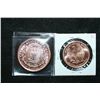 Image 2 : Copper Round; .999 Fine Copper 1/2 Oz. & Copper Round; .999 Fine Copper 1 Oz.; Lot of 2