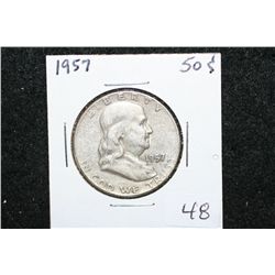 1957 Ben Franklin Half Dollar