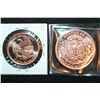 Image 2 : Copper Round; .999 Fine Copper 1 Oz. & Copper Round; .999 Fine Copper 1/2 Oz.; Lot of 2