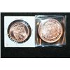 Image 2 : Copper Round; .999 Fine Copper 1 Oz. & Copper Round; .999 Fine Copper 1/2 Oz.; Lot of 2