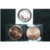 Image 1 : Copper Round; .999 Fine Copper 1 Oz.; Lot of 2 & Copper Round; .999 Fine Copper 1/2 Oz.; Total Lot o