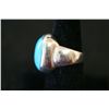 Image 2 : Sterling Silver Ring W/Square Turquoise Colored Gemstone; .925 Silver