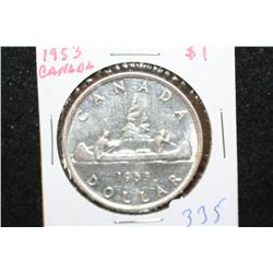 1953 Canada "Canoe" $1 Foreign Coin