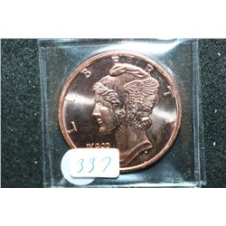 Copper Round; .999 Fine Copper 1 Oz.