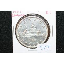 1957 Canada "Canoe" $1 Foreign Coin