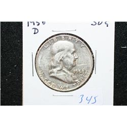 1958-D Ben Franklin Half Dollar