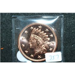 Copper Round; .999 Fine Copper 1 Oz.