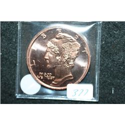 2012 Copper Round; .999 Fine Copper 1 Oz.