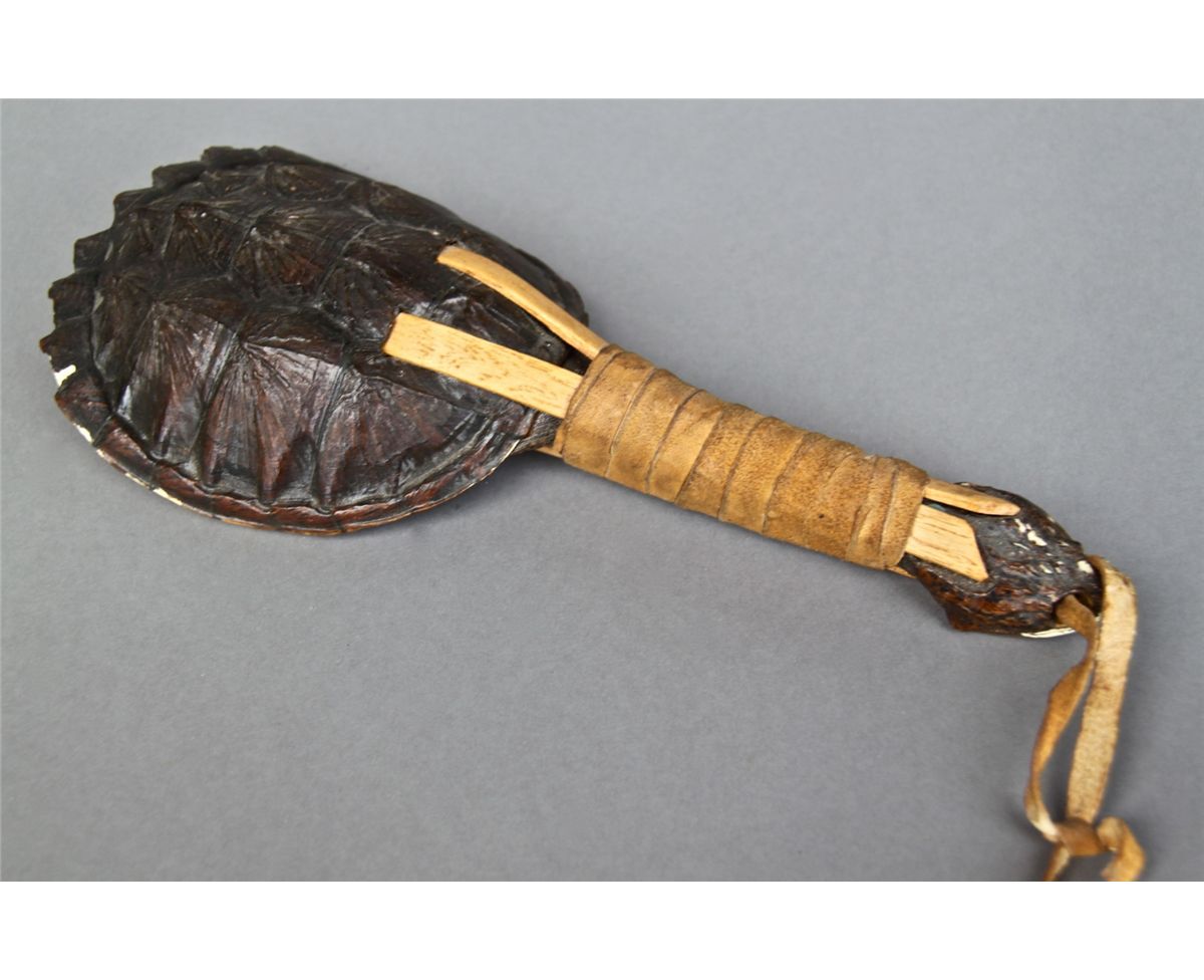 Seminole Indian Turtle Rattle [Height/Length (in)= 11.5, Width (i…