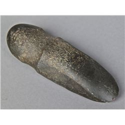 Native American Indian Artifact,  Black Granite single groove axe…