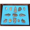 Image 1 : Native American Indian Artifact Framed Collection of points and p…
