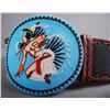 Image 3 : Older Native American Indian Leather Beaded Belt, part of cerimon…
