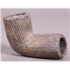 Image 1 : Native American Indian Artifact,  Stone Elbow Pipe, Textured (Bro…