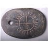 Image 1 : Native American Indian Artifact, Black Omulet with inscribed Sun.…