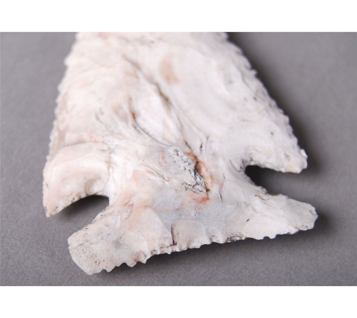 White Shell Arrow Head Native American Indian Artifact, Speckled White Arrowhead…