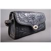 Image 3 : Vintage Black Leather Purse with Intricate Design …