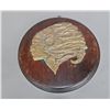 Image 1 : 1928 Indian Head Plaque (Round shape) Bronze on Wood, Signed …