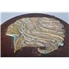 Image 2 : 1928 Indian Head Plaque (Round shape) Bronze on Wood, Signed …