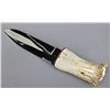 Image 4 : Hand made Knife w/ Hand Carved Antler, Rams Head Handle …