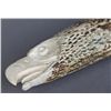 Image 5 : Hand Made Knife, Antler Carved Soaring Eagle Handle …