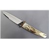 Image 6 : Hand Made Knife, Antler Carved Soaring Eagle Handle …