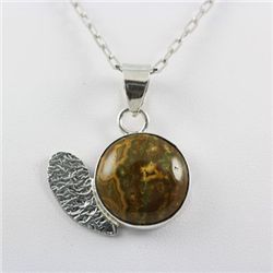 41.5ctw Ocean Jasper Silver Pendant
