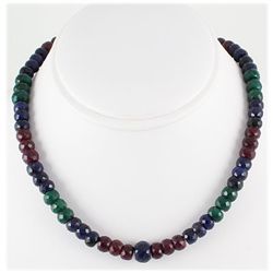 340.33ct Natural Multi-Color Rondelles Necklace