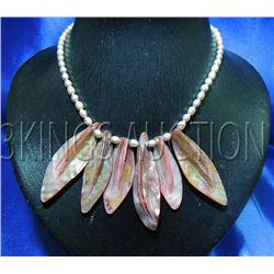 Freshwater Pearl With Capiz Pendant Necklace Philippine