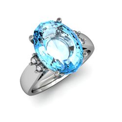 Topaz 8.80 ctw & Diamond Ring 14kt White Gold