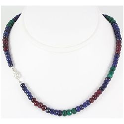 189.31ctw Natural Multi-Color Rondelles Necklace