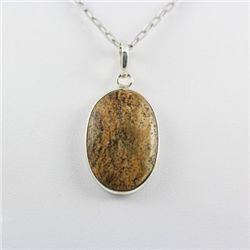 33.ctw Picture Jasper Silver Pendant