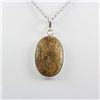 Image 1 : 33.ctw Picture Jasper Silver Pendant